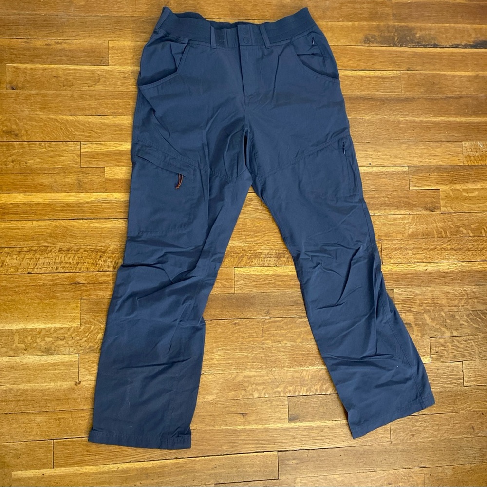Simms Mens Hiking Fishing Pants Gray Nylon Stretch Zip Pockets 33x30 Guide